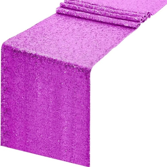 Lavender Medium Purple Sequin Mesh Table Runner Centerpiece Decor Wedding Party - Picture 1 of 6